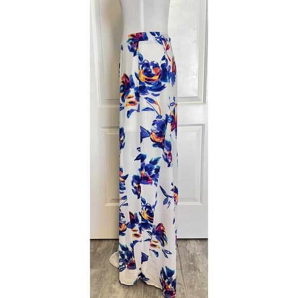 SHOW ME YOUR MUMU Princess Di Ball Gown Maxi Skirt Boho White Floral Chiffon M - Picture 3 of 6
